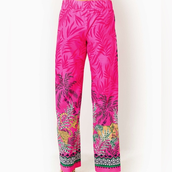 Lilly Pulitzer Bal Harbour Palazzo Pants – Wild Side Engineered – Size Large - Picture 2 of 6